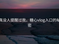 真没人提醒过我，糖心vlog入口的秘密