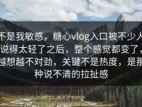 不是我敏感，糖心vlog入口被不少人说得太轻了之后，整个感觉都变了，越想越不对劲，关键不是热度，是那种说不清的拉扯感