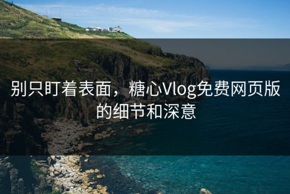 别只盯着表面，糖心Vlog免费网页版的细节和深意