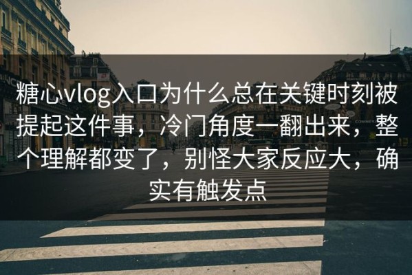 糖心vlog入口为什么总在关键时刻被提起这件事，冷门角度一翻出来，整个理解都变了，别怪大家反应大，确实有触发点