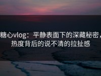 糖心vlog：平静表面下的深藏秘密，热度背后的说不清的拉扯感