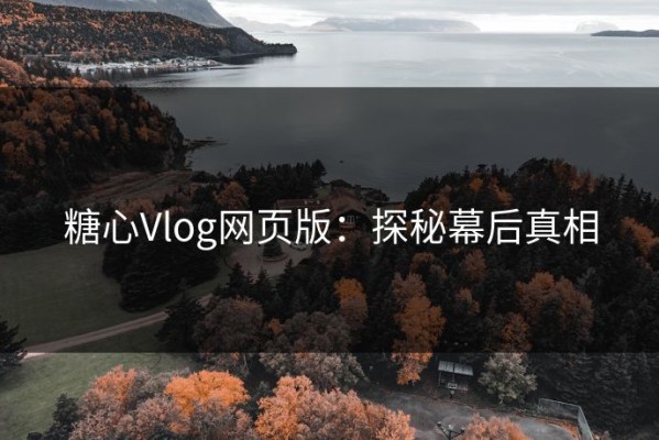 糖心Vlog网页版：探秘幕后真相