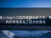 糖心vlog入口突然被翻出来之后，我的世界观发生了巨大的变化