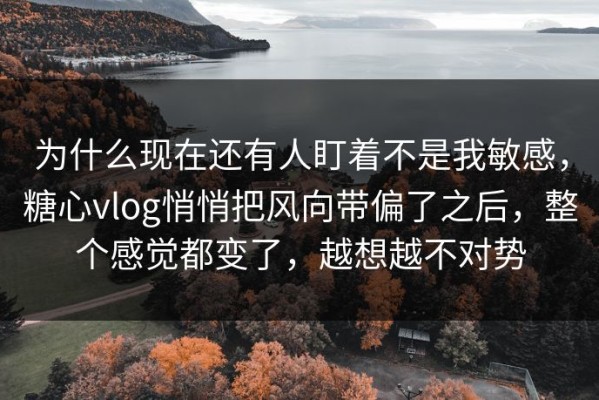 为什么现在还有人盯着不是我敏感，糖心vlog悄悄把风向带偏了之后，整个感觉都变了，越想越不对势