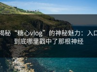 揭秘“糖心vlog”的神秘魅力：入口到底哪里戳中了那根神经