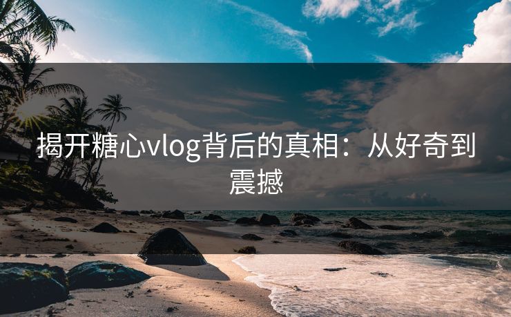揭开糖心vlog背后的真相：从好奇到震撼