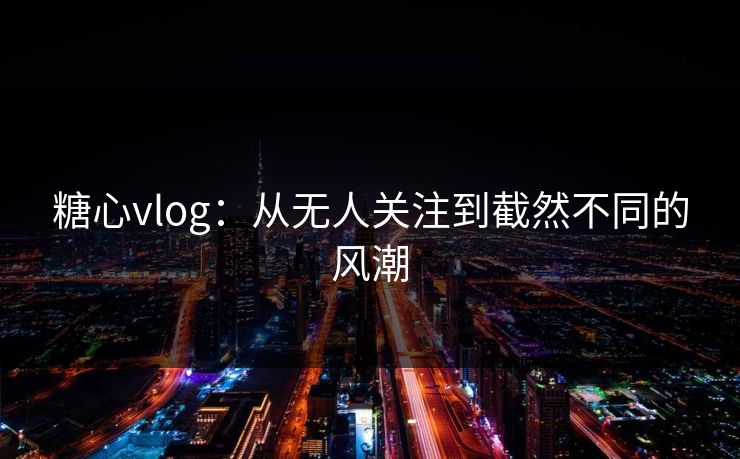 糖心vlog：从无人关注到截然不同的风潮