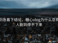 别急着下结论，糖心vlog为什么总有人刷到停不下来