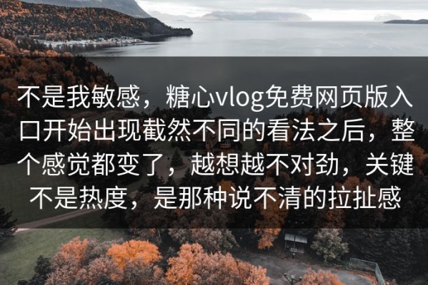 不是我敏感，糖心vlog免费网页版入口开始出现截然不同的看法之后，整个感觉都变了，越想越不对劲，关键不是热度，是那种说不清的拉扯感