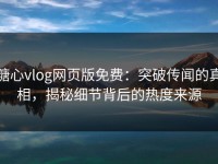 糖心vlog网页版免费：突破传闻的真相，揭秘细节背后的热度来源