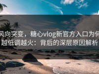 风向突变，糖心vlog新官方入口为何越低调越火：背后的深层原因解析