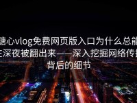 糖心vlog免费网页版入口为什么总能在深夜被翻出来——深入挖掘网络传播背后的细节