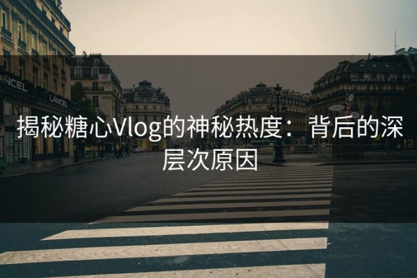揭秘糖心Vlog的神秘热度：背后的深层次原因