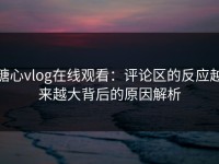 糖心vlog在线观看：评论区的反应越来越大背后的原因解析