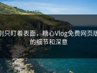 别只盯着表面，糖心Vlog免费网页版的细节和深意