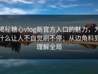 揭秘糖心vlog新官方入口的魅力，为什么让人不自觉刷不停：从边角料到理解全局
