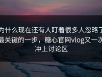 为什么现在还有人盯着很多人忽略了最关键的一步，糖心官网vlog又一次冲上讨论区