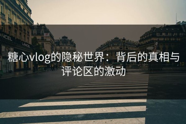 糖心vlog的隐秘世界：背后的真相与评论区的激动