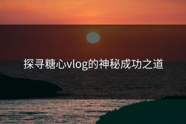 探寻糖心vlog的神秘成功之道