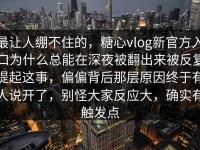 最让人绷不住的，糖心vlog新官方入口为什么总能在深夜被翻出来被反复提起这事，偏偏背后那层原因终于有人说开了，别怪大家反应大，确实有触发点