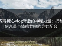 探寻糖心vlog背后的神秘力量：揭秘信息量与情感共鸣的绝妙配合
