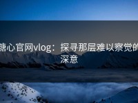 糖心官网vlog：探寻那层难以察觉的深意