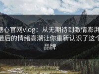 糖心官网vlog：从无期待到激情澎湃，最后的情绪高潮让你重新认识了这个品牌