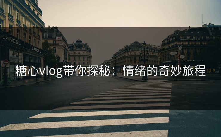 糖心vlog带你探秘：情绪的奇妙旅程