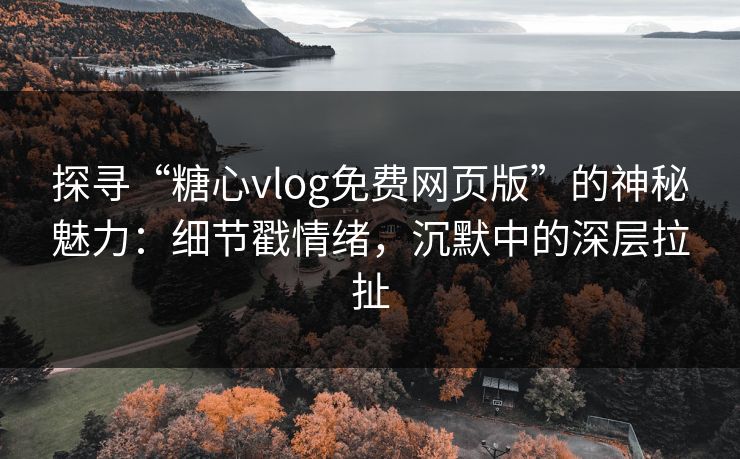 探寻“糖心vlog免费网页版”的神秘魅力：细节戳情绪，沉默中的深层拉扯