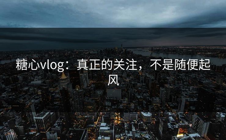 糖心vlog:真正的关注,不是随便起风 糖心vlog:真正的关注,不是随便起风