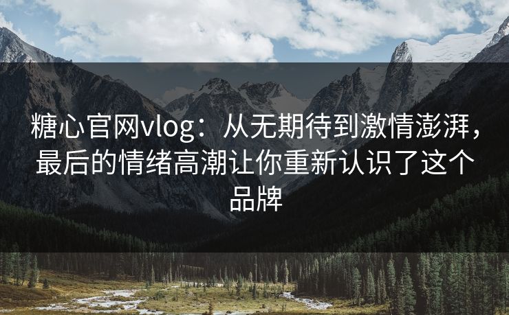糖心官网vlog:从无期待到激情澎湃,最后的情绪高潮让你重新认识了这个品牌 糖心官网vlog:从无期待到激情澎湃,最后的情绪高潮让你重新认识了这个品牌
