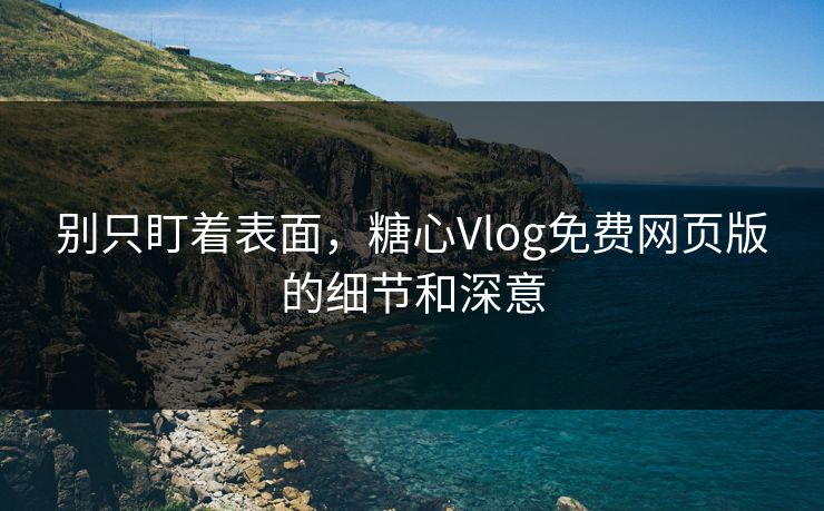 别只盯着表面，糖心Vlog免费网页版的细节和深意
