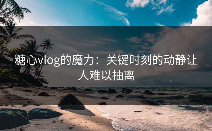 糖心vlog的魔力：关键时刻的动静让人难以抽离
